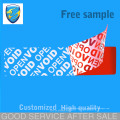 Garantía de comercio anti seguridad a prueba de manipulaciones vaciar sello adhesivo con código de barras